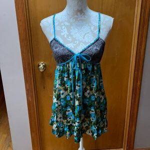 NWT Free People silk babydoll mini dress. Size 8